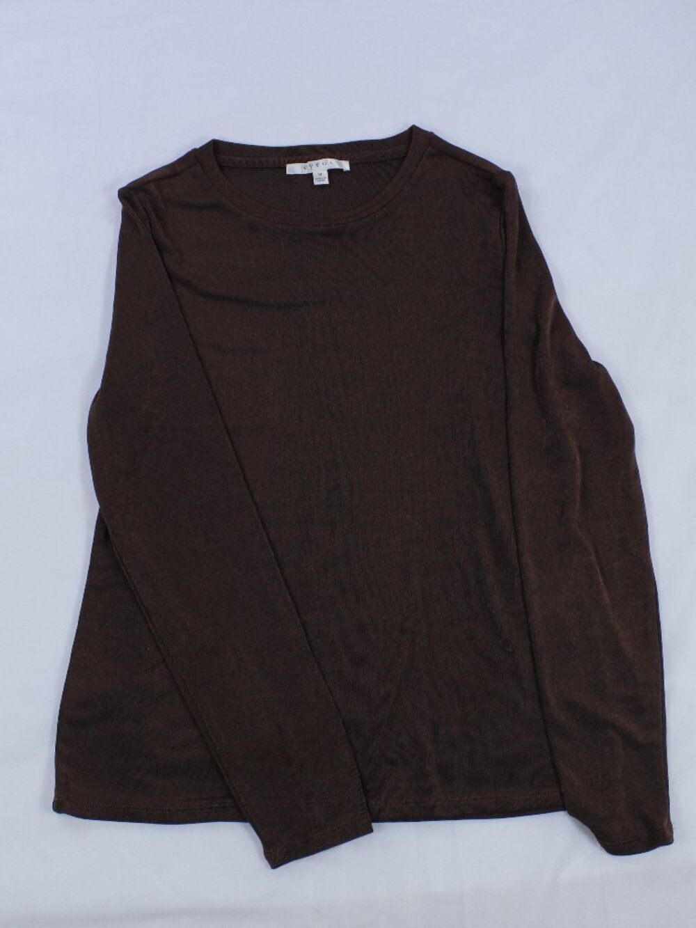 Cyrus Women's Long-Sleeve T-Shirt - Chocolate Brown - Size M - Minimalist Style